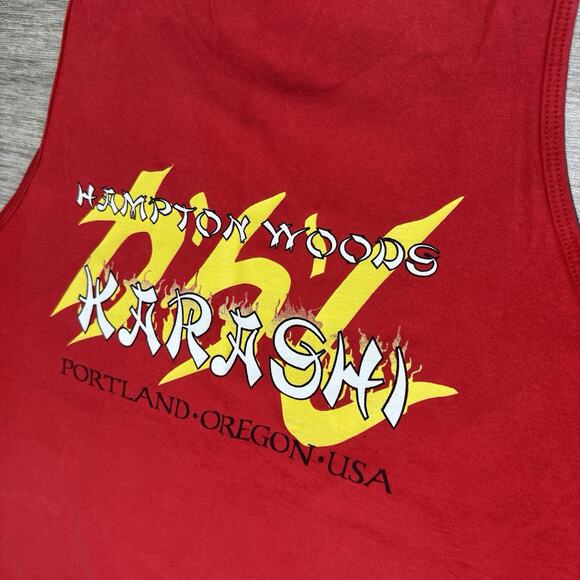 Vintage 90s Dragon Boat Shirt Portland Dragon Sports Red Tank Tee Men XL Hampton - Picture 5 of 7